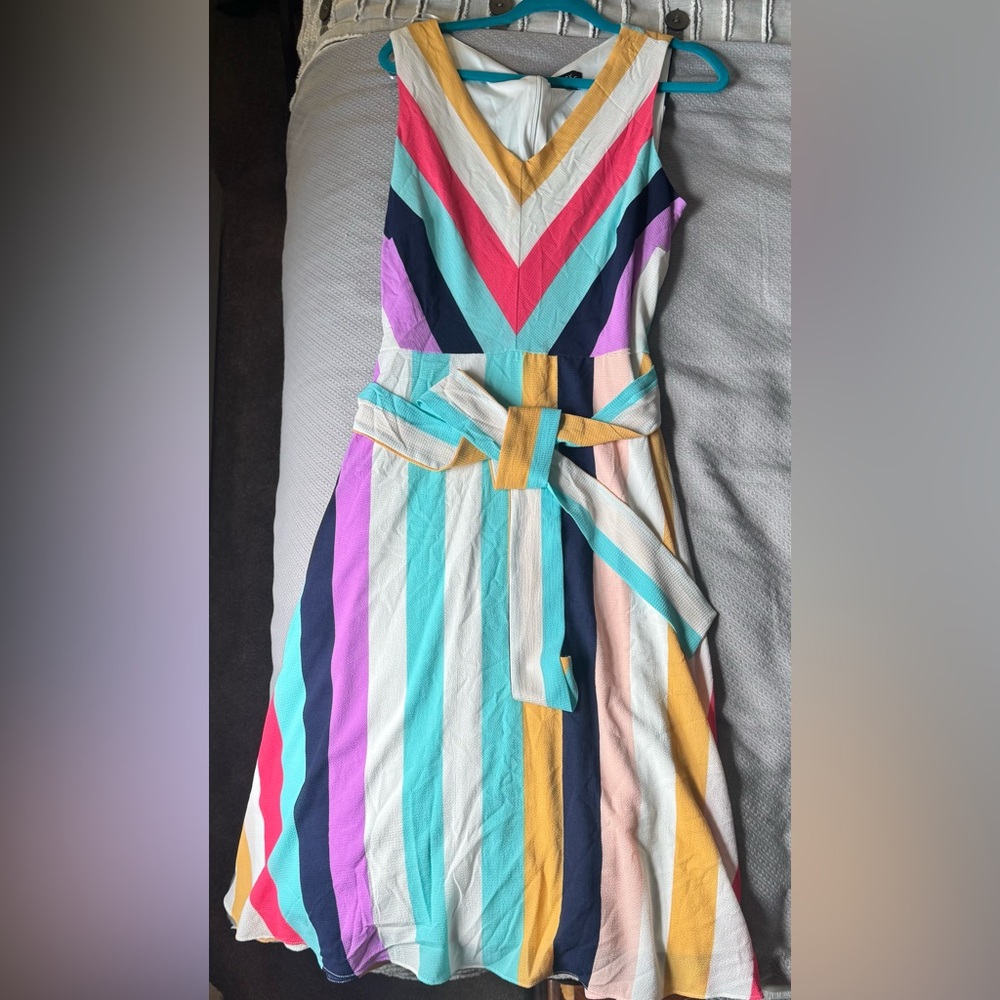 R&K Multicolor Dress with Pink and Gold Accents